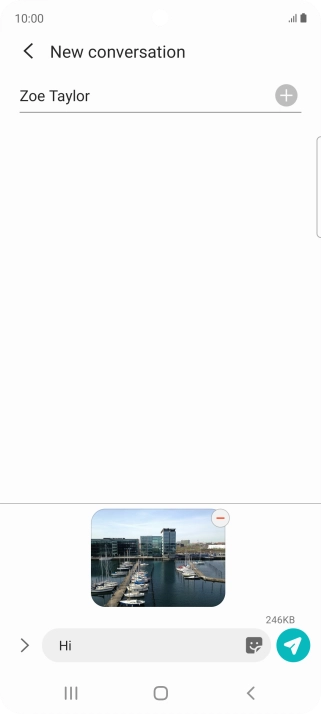 Press the send icon when you've finished your picture message.