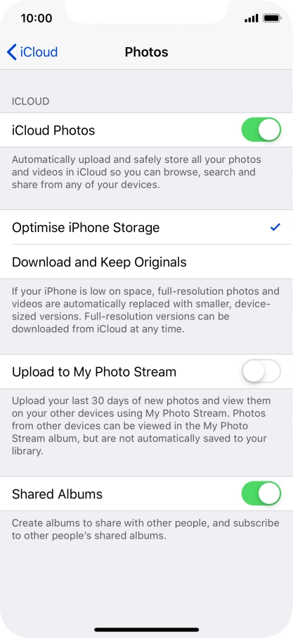 Press the indicator next to 