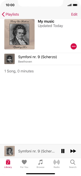 Press the song title.