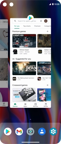 Slide your finger right starting from the left side of the screen.