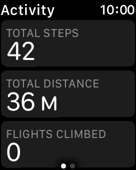 Hard press the screen and follow the instructions on the screen to see an activity summary for the current week or to adjust the daily activity goal.