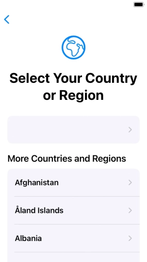Press the required country or area.