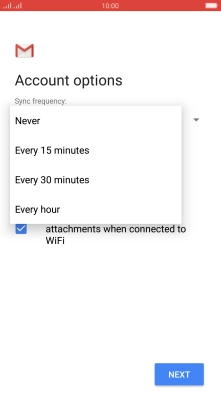 Press the required setting.