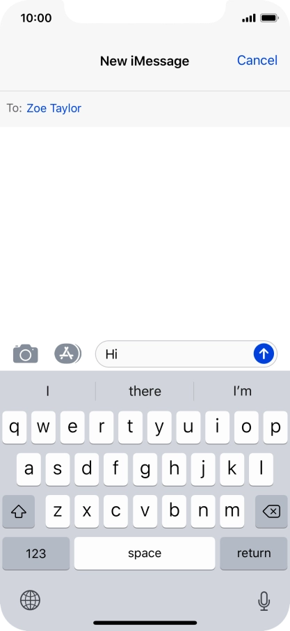 Press the send icon.