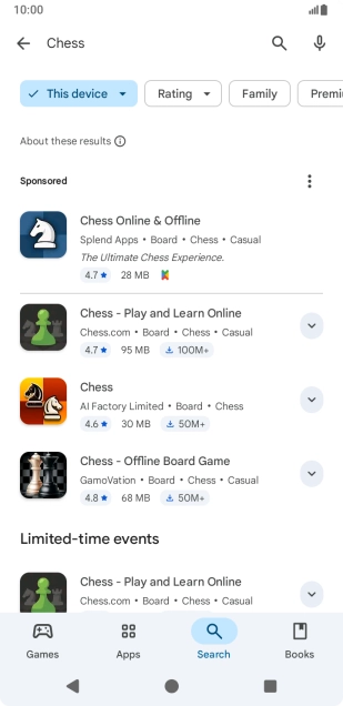 Press the required app.