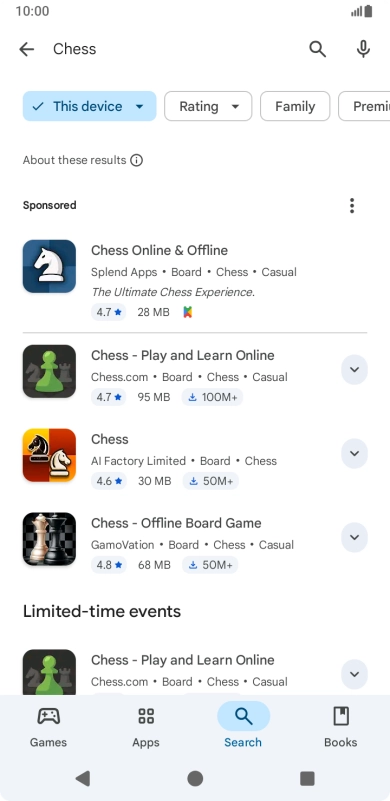 Press the required app.