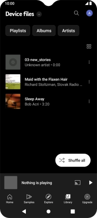 Press the required audio file.
