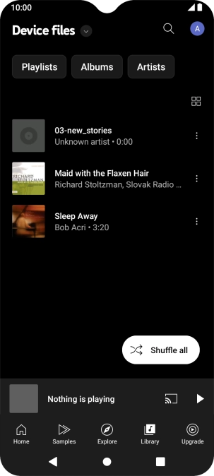 Press the required audio file.