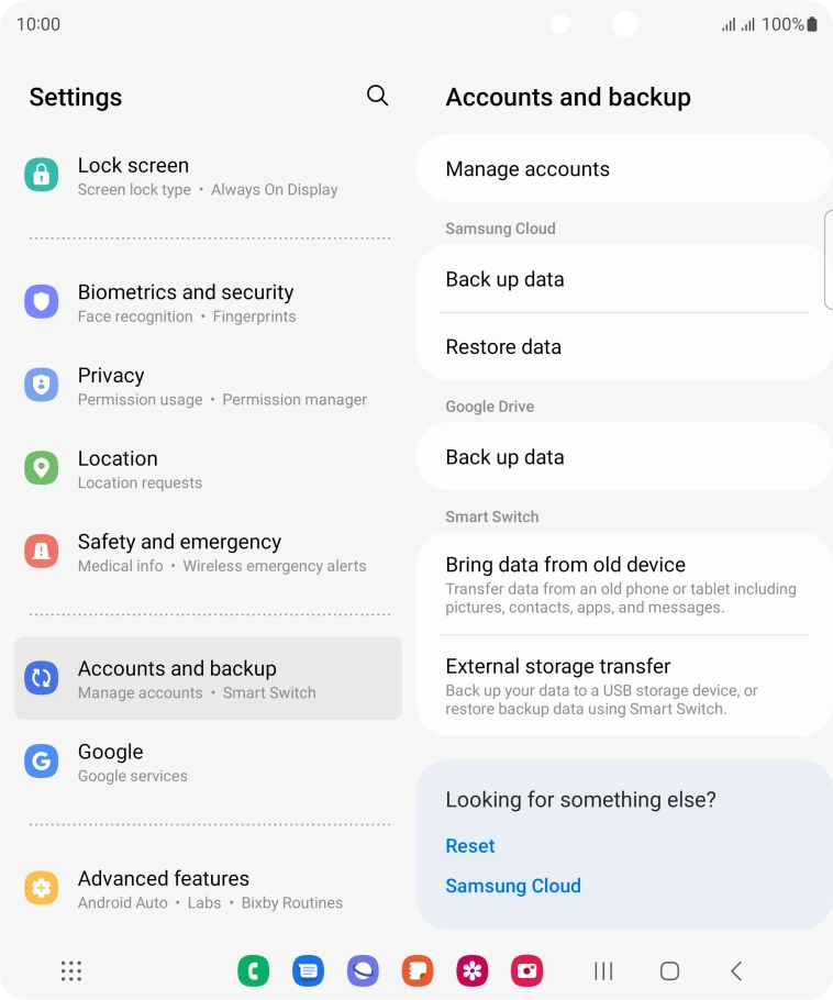 Press Manage accounts.