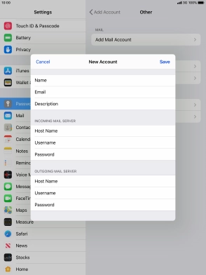 Press Save. Your email account has now been set up. To select more settings for incoming and outgoing server, proceed with the following steps. Press Save. Your email account has now been set up. To select more settings for incoming and outgoing server, proceed with the following steps.