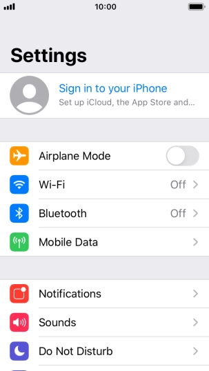 Press Sign in to your iPhone.