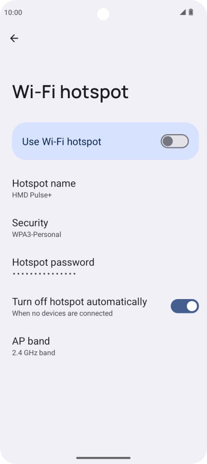 Press Hotspot password. Press Hotspot password.