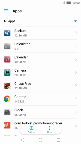 Press the required app.