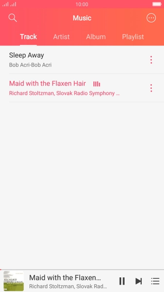 Press the song title at the bottom of the screen.