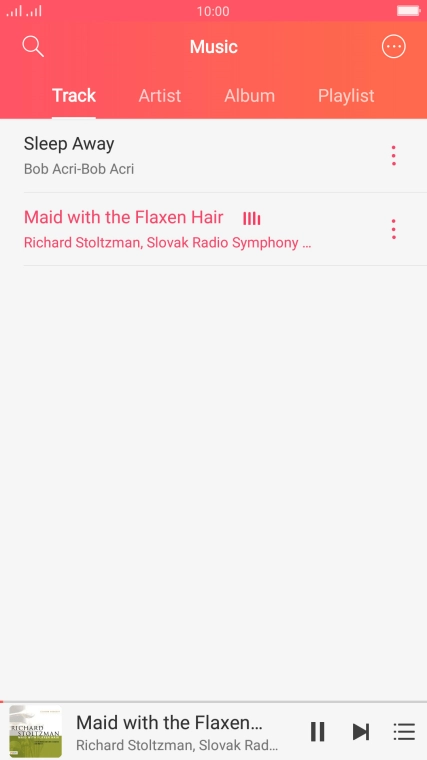 Press the song title at the bottom of the screen.