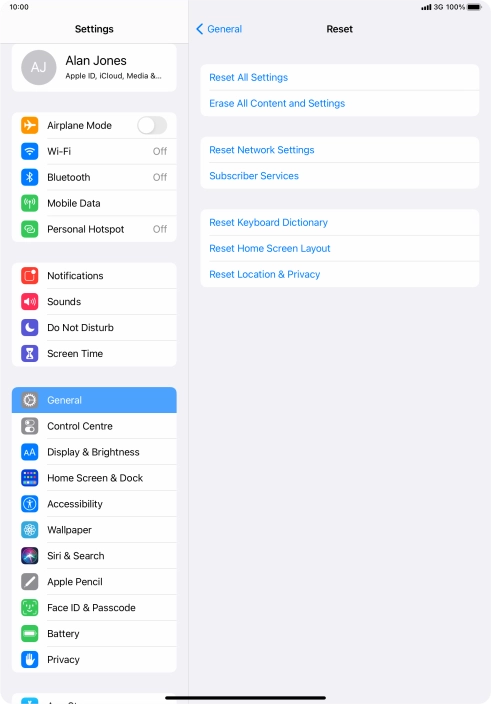 Press Reset All Settings.