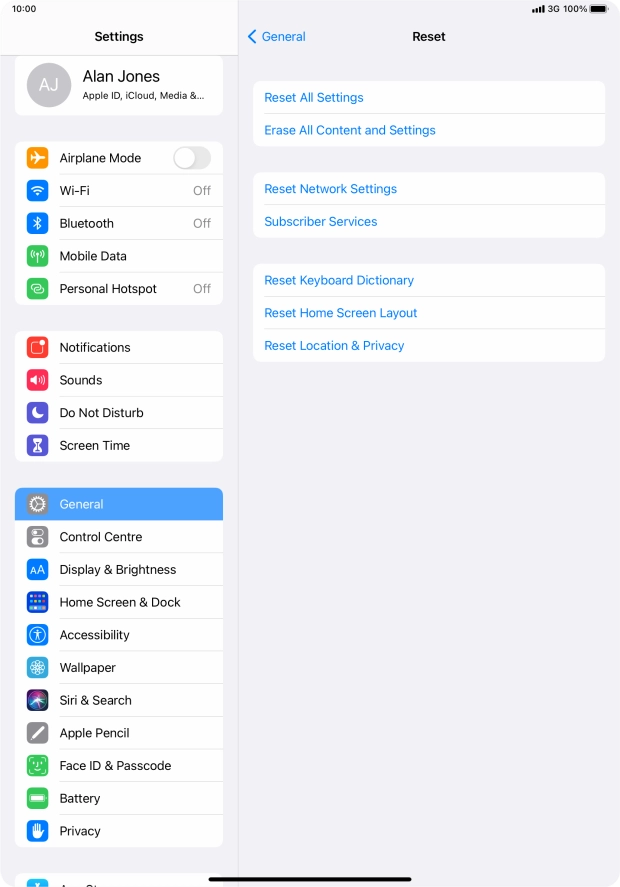 Press Reset All Settings.