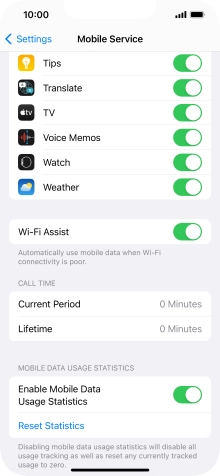 Press the indicator next to 