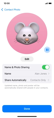 Press the indicator next to 