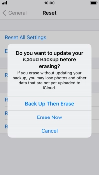 Press the required setting.
