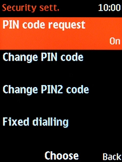 Select PIN code request.