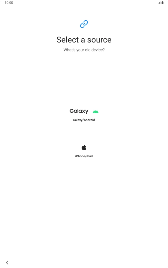 Press the required setting and follow the instructions on the screen to transfer the content from another device. Press the required setting and follow the instructions on the screen to transfer the content from another device.