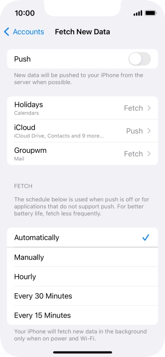 If you turn off the function, press the required setting.