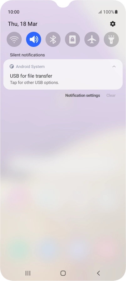 Press Tap for other USB options..