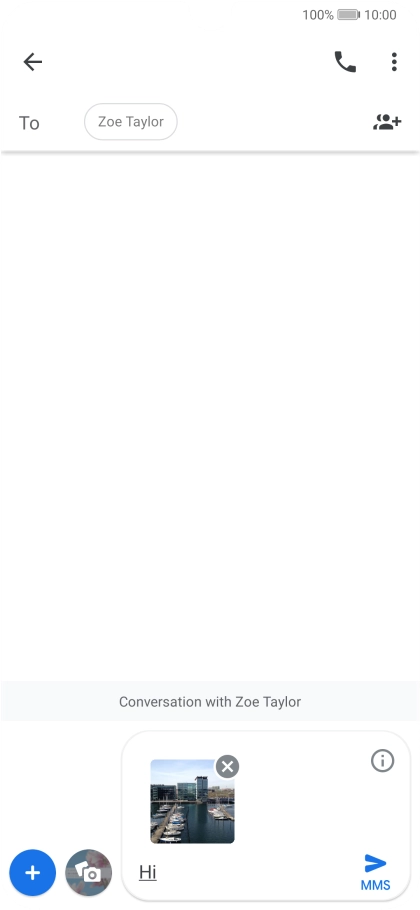 Press the send icon when you've finished your picture message.