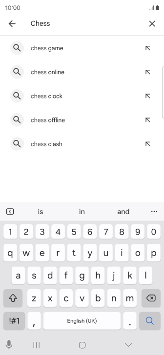 Key in the name or subject of the required app and press the search icon.