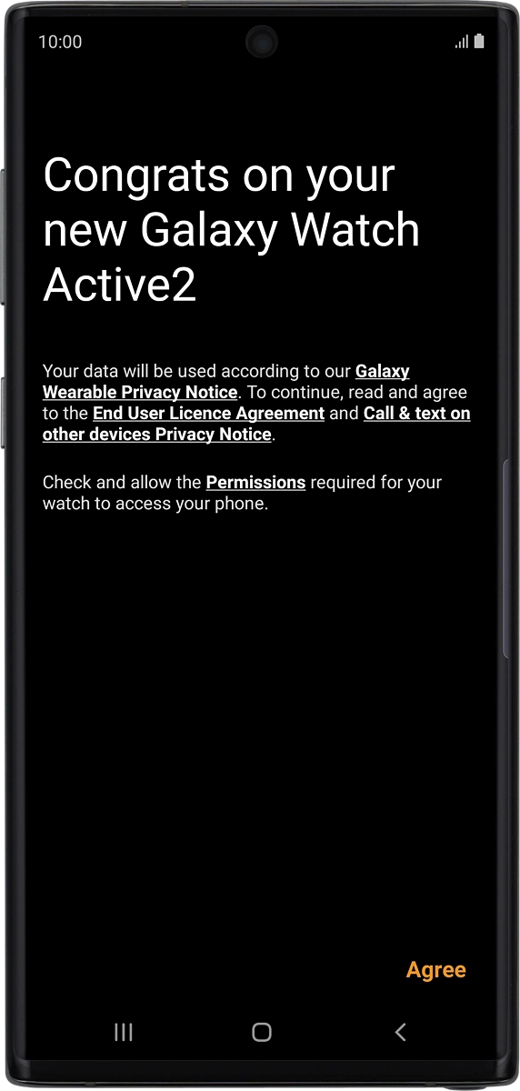 On your phone: Press Agree.