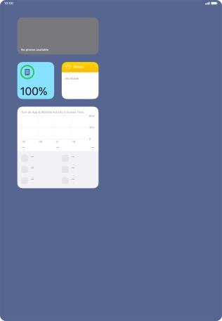Slide your finger up or down on the screen to see more widgets.