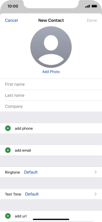 Press First name and key in the first name.