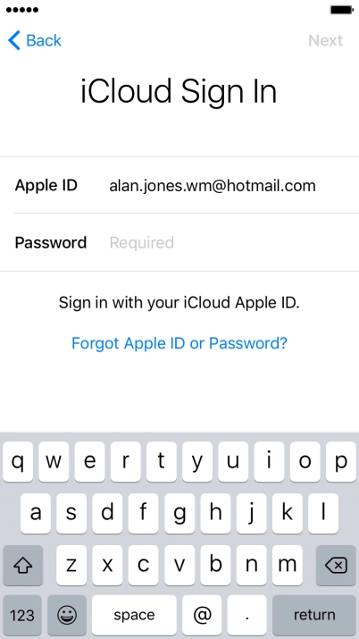 Press the field next to 