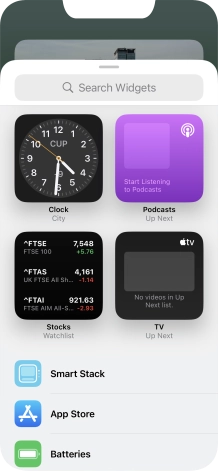 Press the required widget.