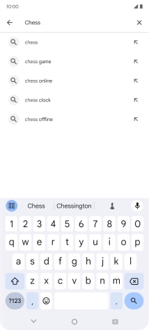 Key in the name or subject of the required app and press the search icon.