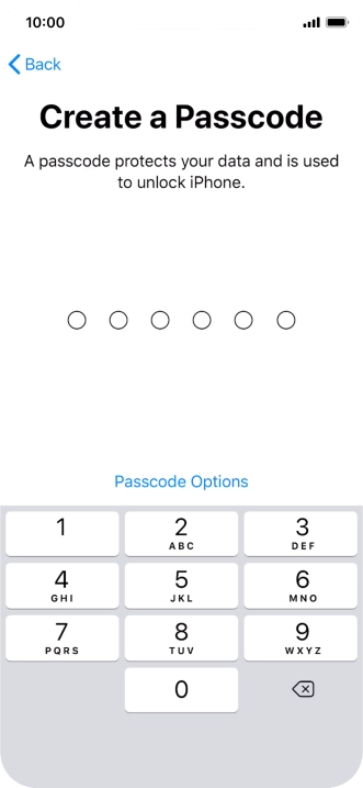 Press Passcode Options.