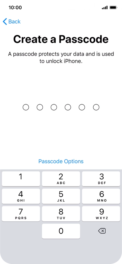 Press Passcode Options.