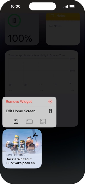 Press Remove Widget.