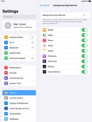 Press Background App Refresh.