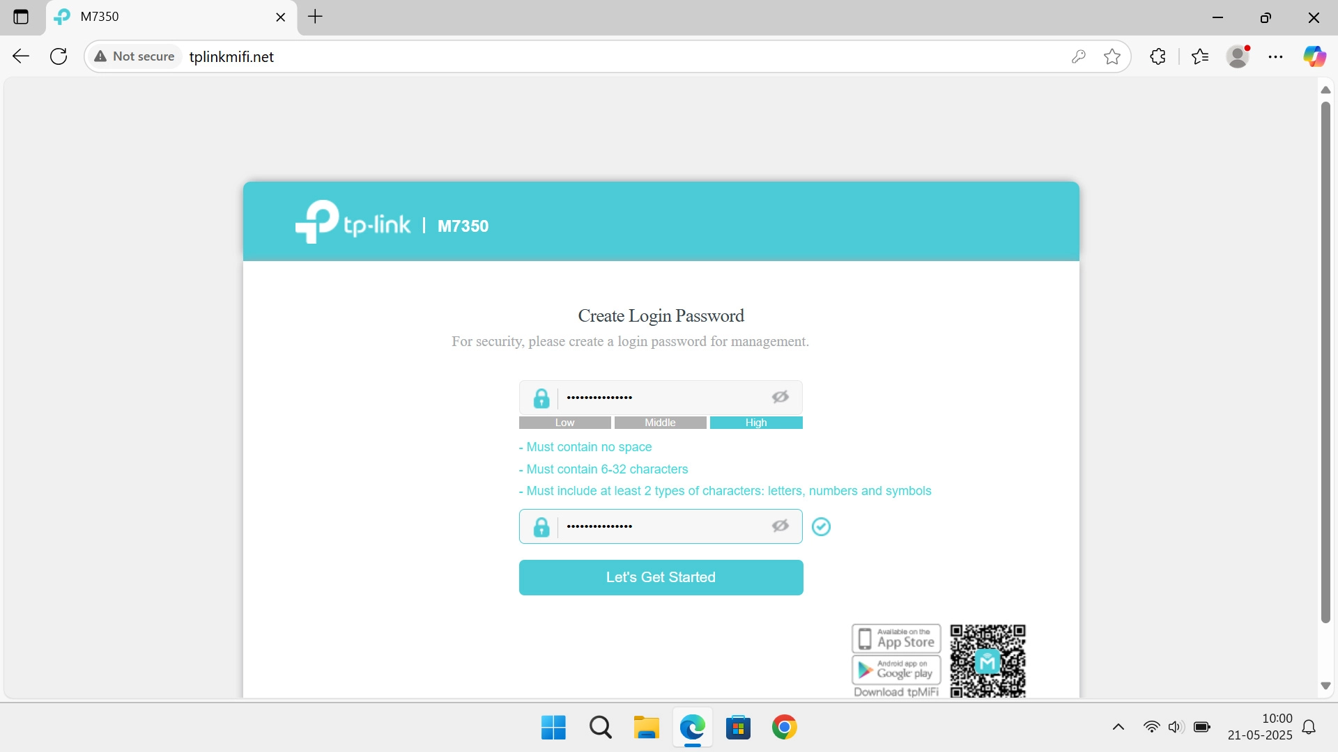Click Let's Get Started.