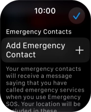 Press Add Emergency Contact and follow the instructions on the screen to key in your emergency info and emergency contacts. Press Add Emergency Contact and follow the instructions on the screen to key in your emergency info and emergency contacts.