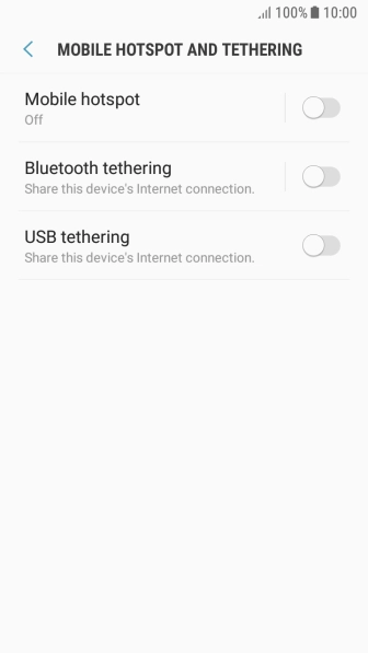 Press Mobile hotspot.