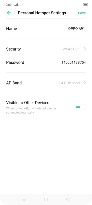 Press the field next to 