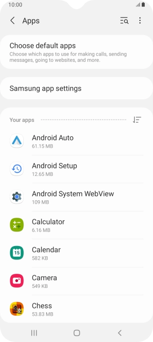 Press the required app.