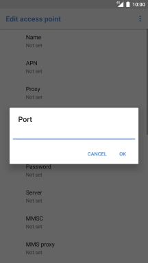 Key in 8080 and press OK.