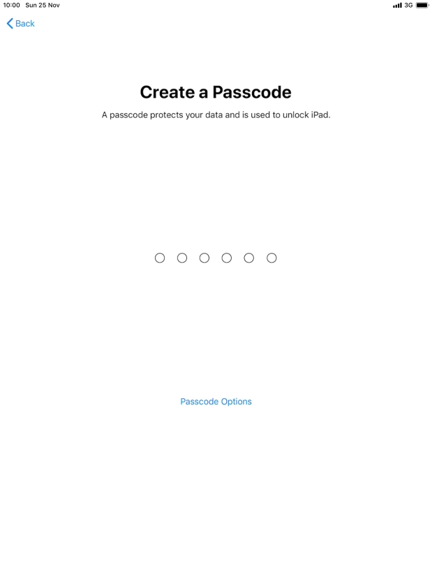 Press Passcode Options.