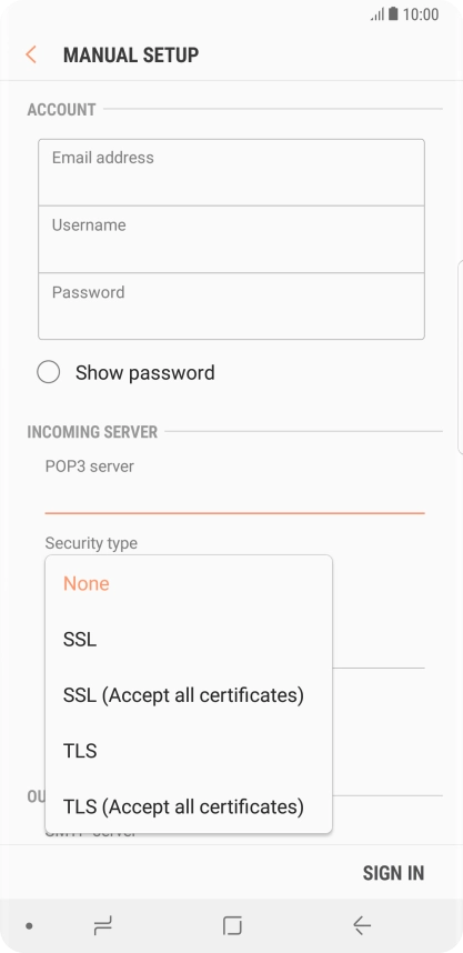 Press None to turn off the function.