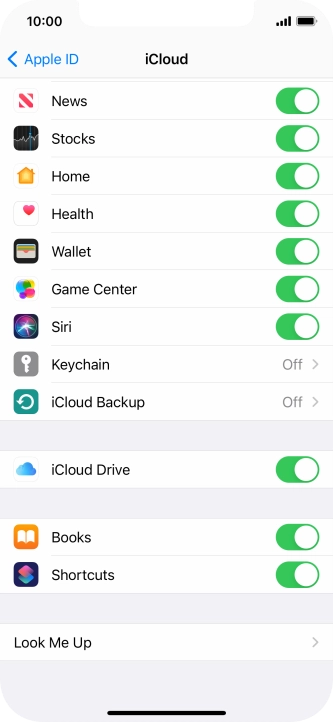 Press iCloud Backup.