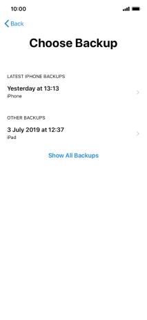 Press the required backup and your phone restores the content of the selected backup. Subsequently, follow the instructions on the screen to set up your phone and prepare it for use.